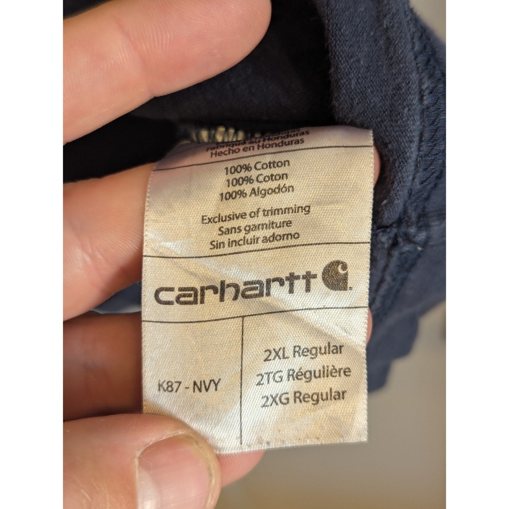 Carhartt Men's 2XL Blue T-Shirt Original Fit Short Sleeve Heavyweight Pocket K87 - Picture 5 of 6